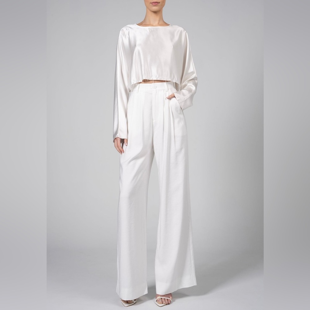 NWT NONchalant Label  Fabi Wide Leg Pant in White